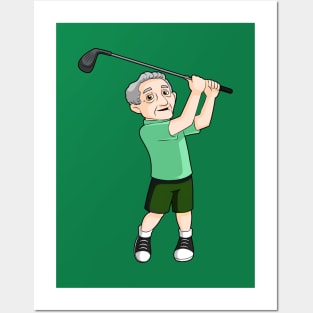 Man golfing for fitness and fun Posters and Art